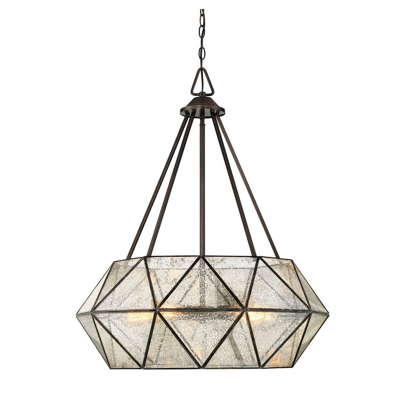 Tartan 5-Light Pendant in Oiled Burnished Bronze Oiled Burnished Bronze