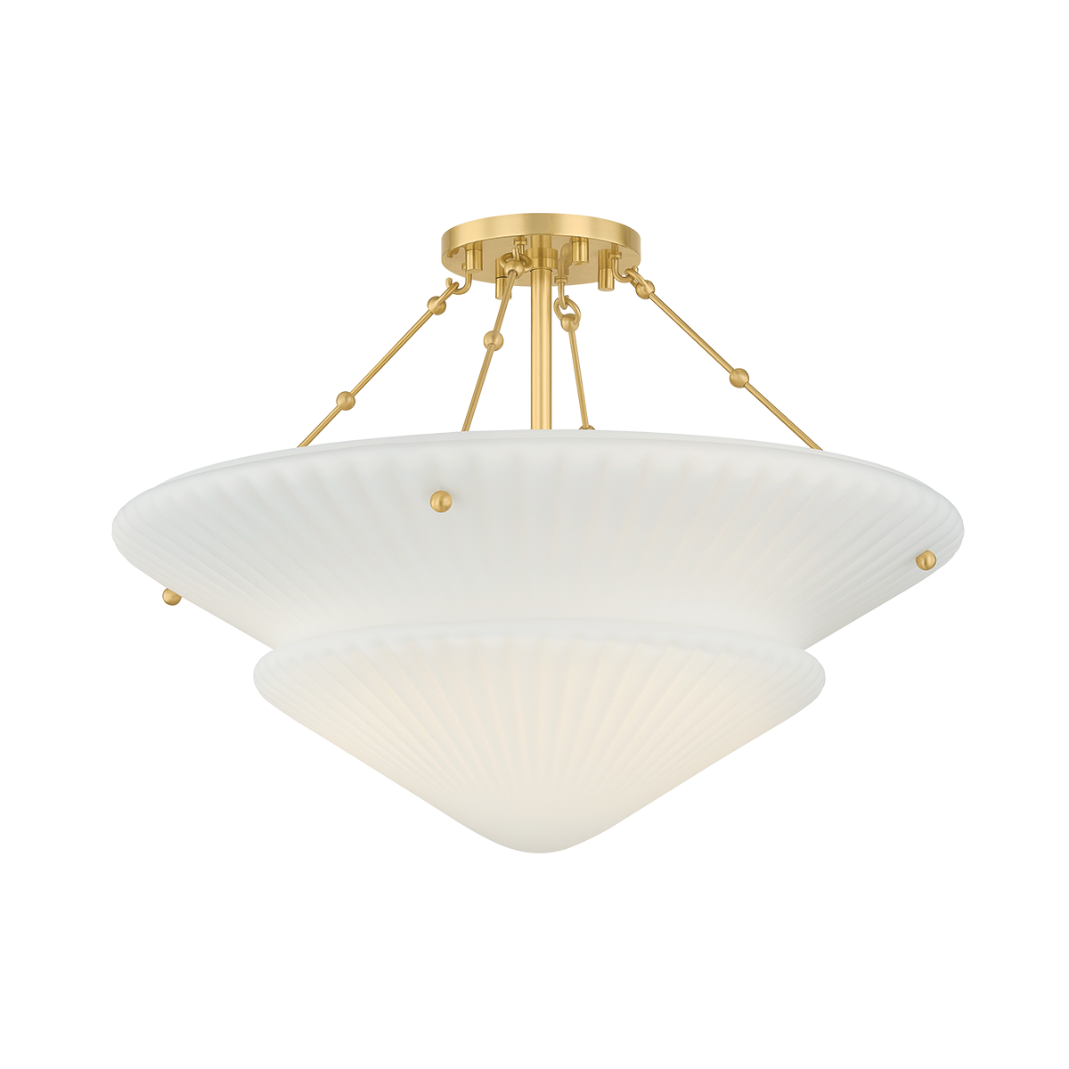 LOBURN Semi Flush with AGED BRASS Finish