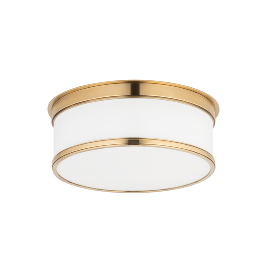 Geneva Flush Mount with Aged Brass Finish