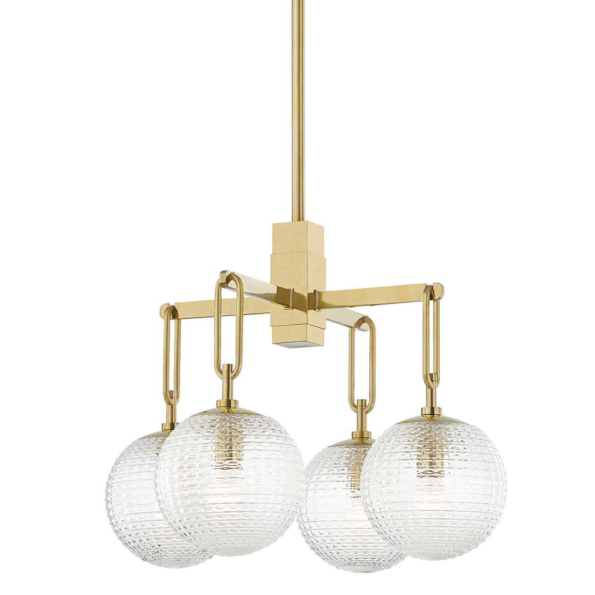 Jewett Chandelier with Aged Brass Finish