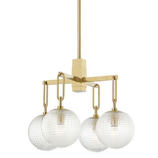 Jewett Chandelier with Aged Brass Finish