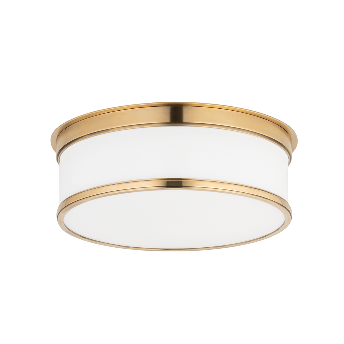 Geneva Flush Mount with Aged Brass Finish