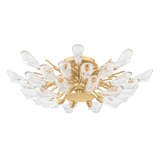 Tulip Semi Flush with Gold Leaf Finish