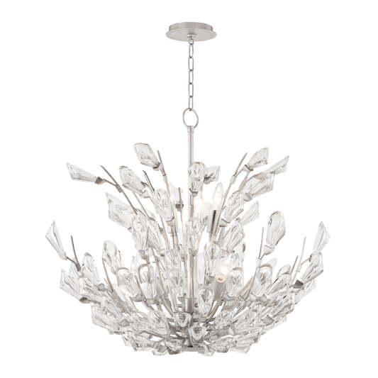 Tulip Chandelier with Silver Leaf Finish