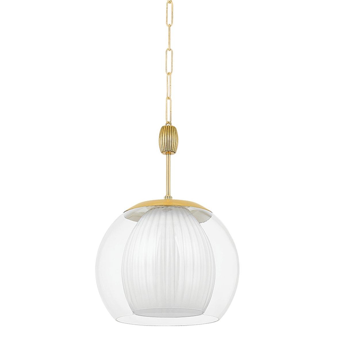 CLEMENTON PENDANT with AGED BRASS Finish