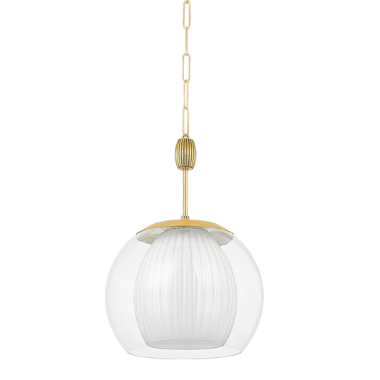 CLEMENTON PENDANT with AGED BRASS Finish