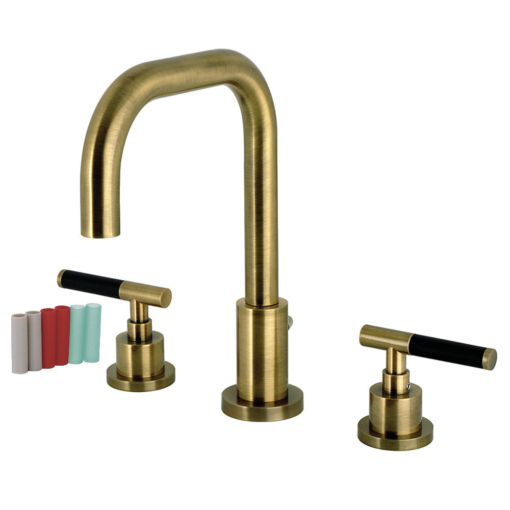 Kaiser Widespread Bathroom Faucet in Antique Brass