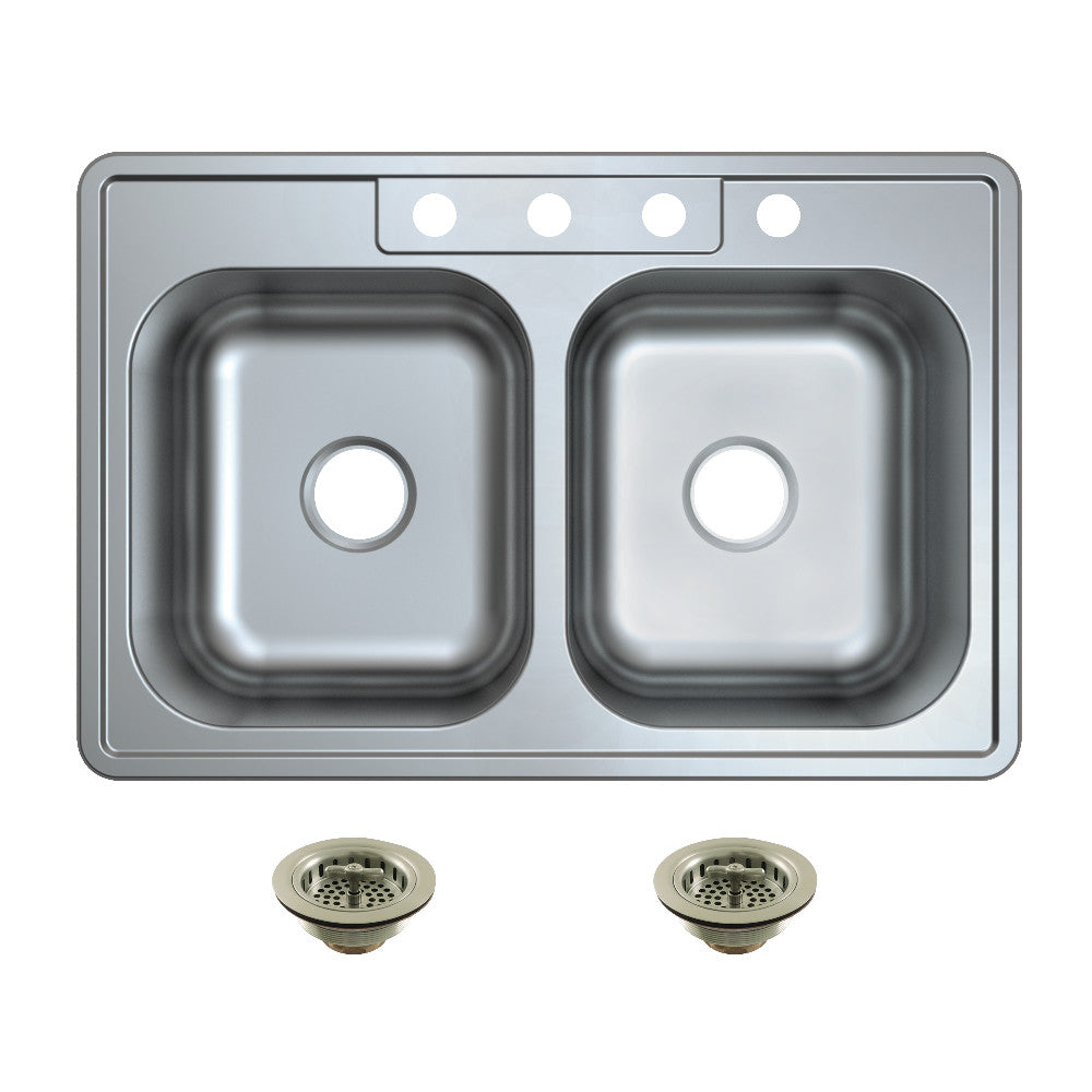 Studio 33 Inch Drop-In Kitchen Sink in Brushed Nickel