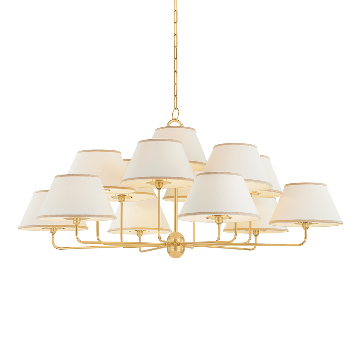 DURLAND Chandelier with AGED BRASS Finish