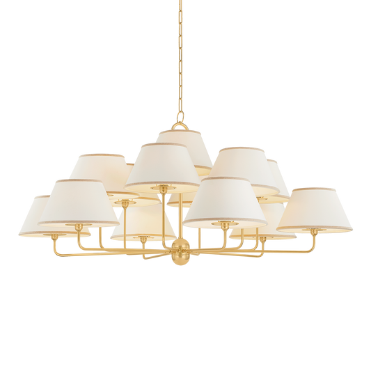 DURLAND Chandelier with AGED BRASS Finish