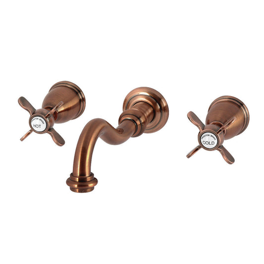 Essex Wall-Mount Bathroom Faucet in Antique Copper