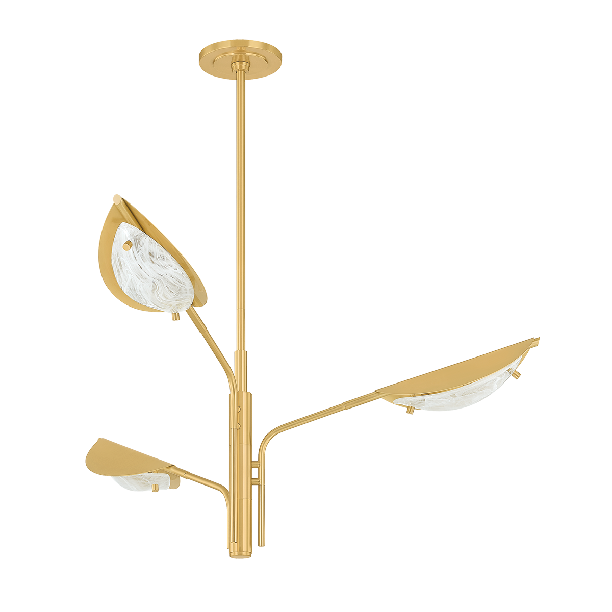 LEVIN Chandelier with AGED BRASS Finish