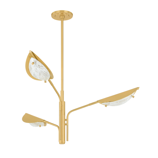 LEVIN Chandelier with AGED BRASS Finish