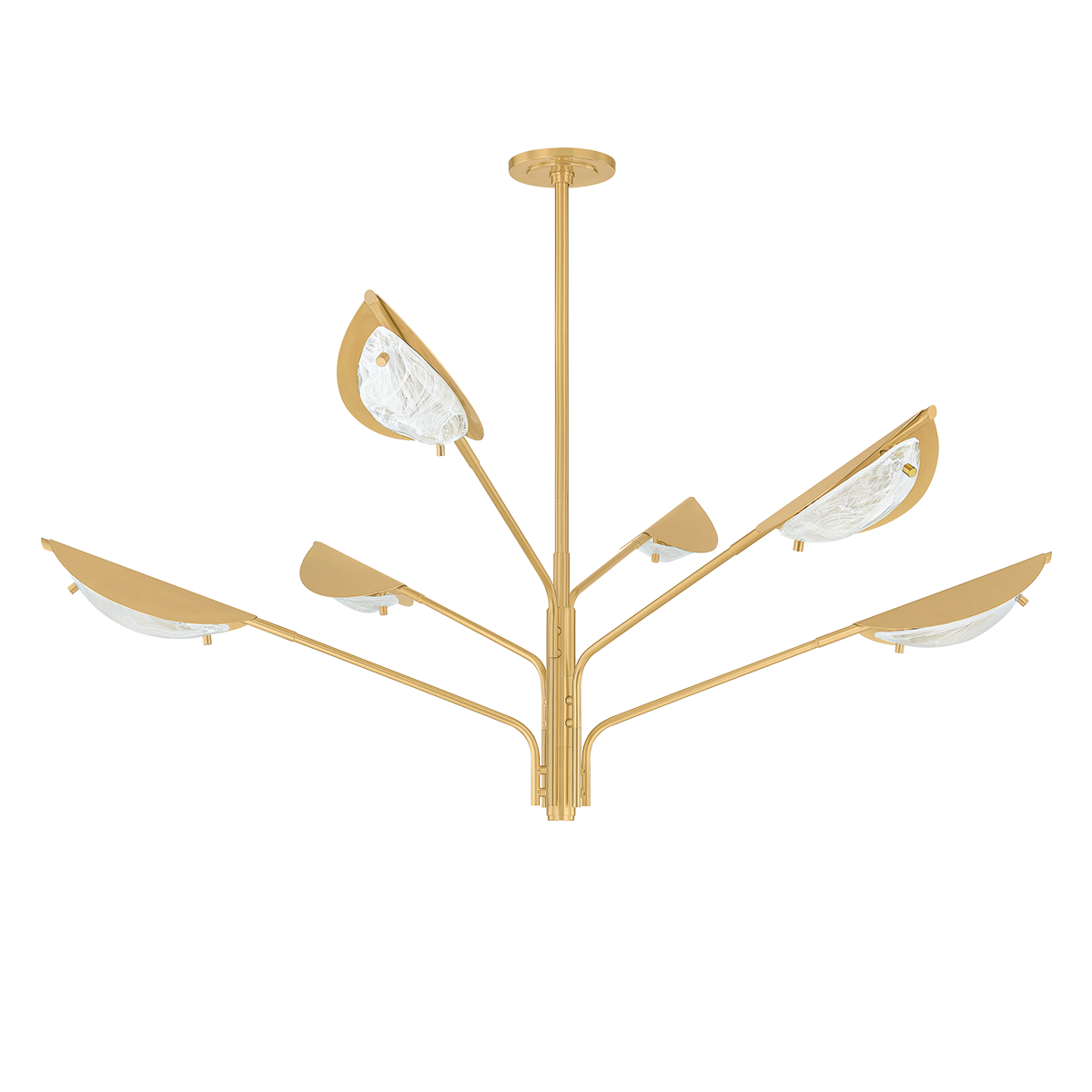 LEVIN Chandelier with AGED BRASS Finish