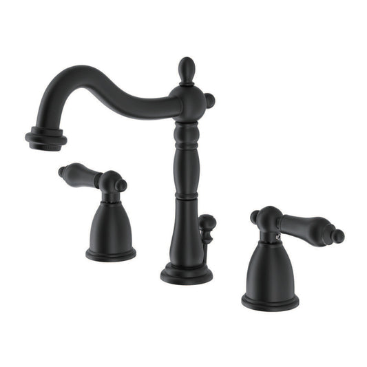 Heritage Widespread Bathroom Faucet in Matte Black