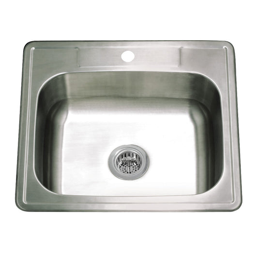 Studio 25 Inch Drop-In Kitchen Sink in Polished Chrome