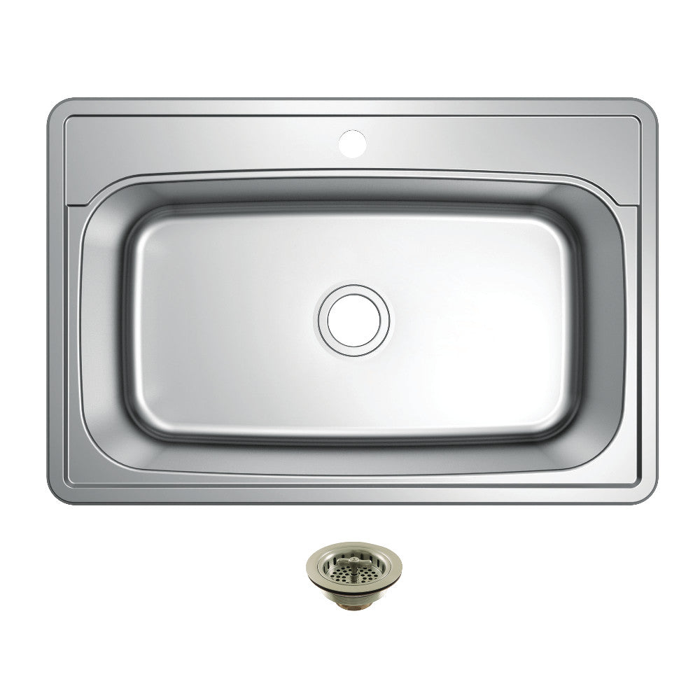 Studio 33.0625 Inch Drop-In Kitchen Sink in Brushed Nickel