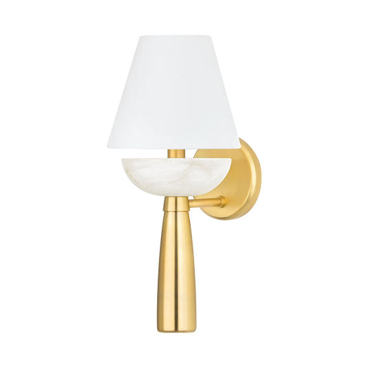 NEW WINDSOR Wall Sconce with Aged Brass Finish