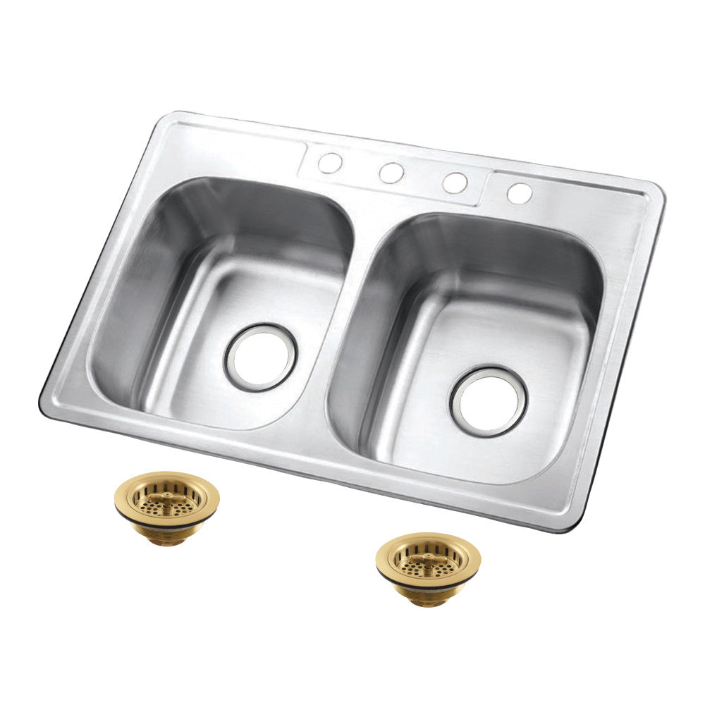 Studio 33 Inch Drop-In Kitchen Sink in Brushed Brass