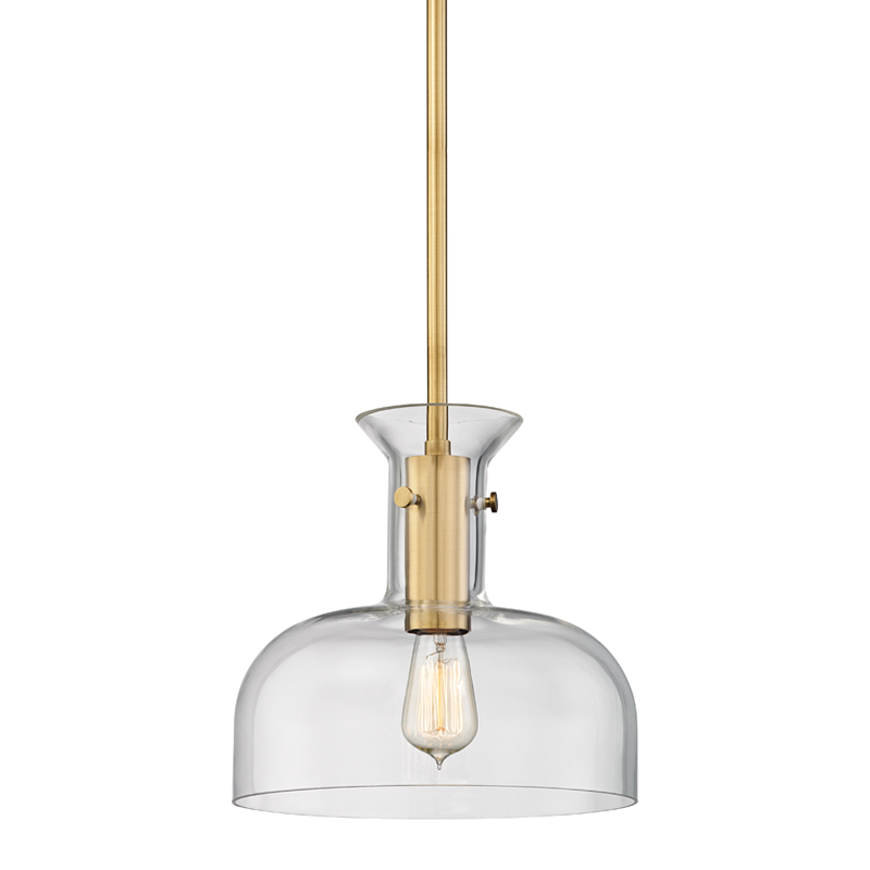 Coffey Pendant with Aged Brass Finish