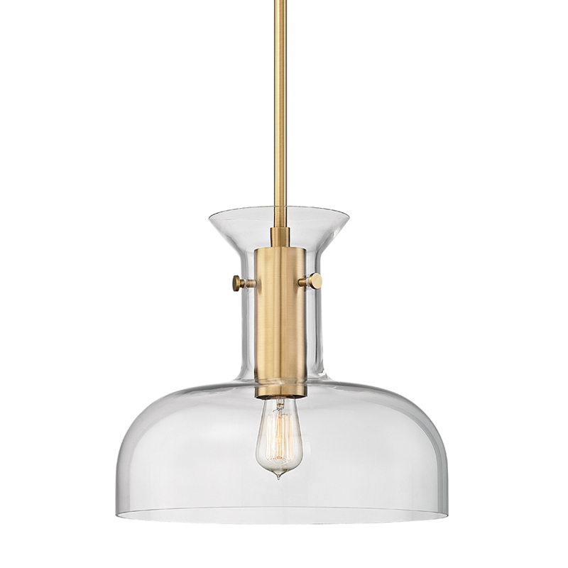 Coffey Pendant with Aged Brass Finish