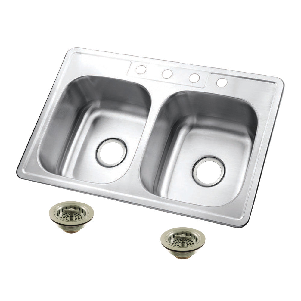 Studio 33 Inch Drop-In Kitchen Sink in Brushed Nickel