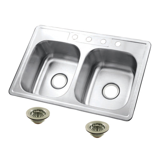 Studio 33 Inch Drop-In Kitchen Sink in Brushed Nickel