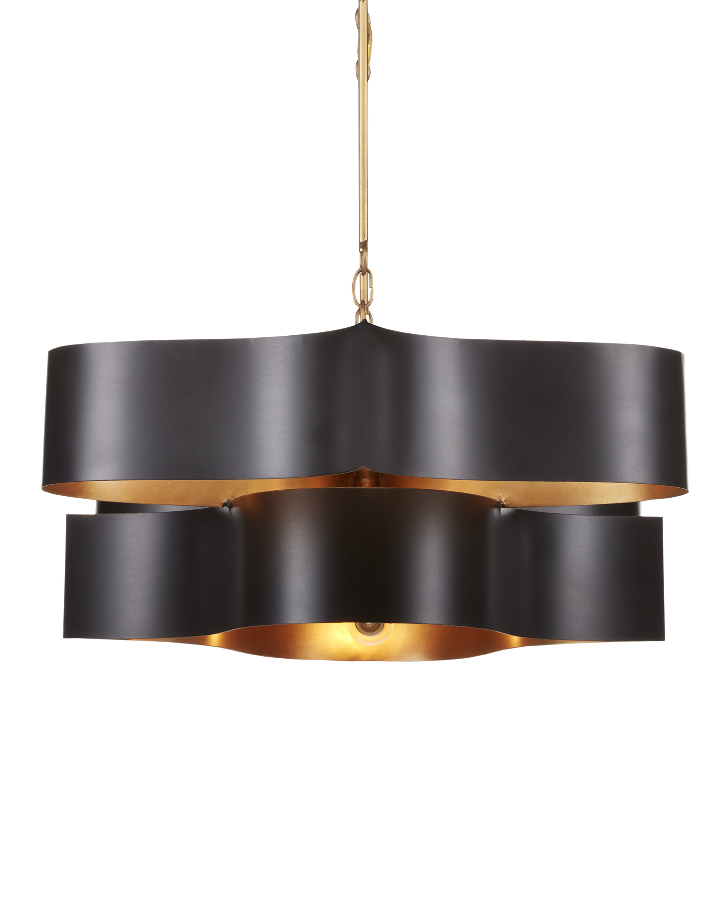 Grand Lotus Black Oval Chandelier