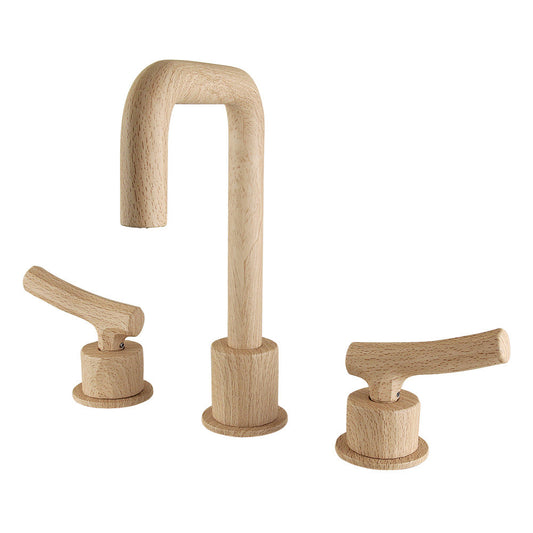 Hallerbos Widespread Bathroom Faucet in Light Wood