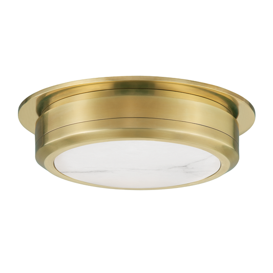 Greenport Flush Mount with Aged Brass Finish