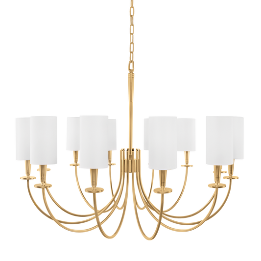 Mason Chandelier with Aged Brass Finish