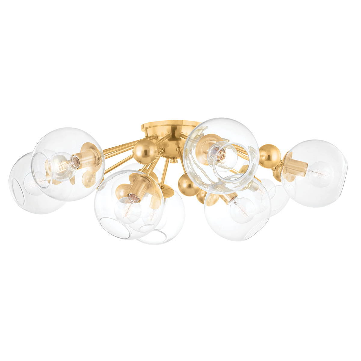 Abbott Semi Flush with Aged Brass Finish