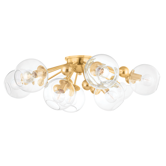 Abbott Semi Flush with Aged Brass Finish