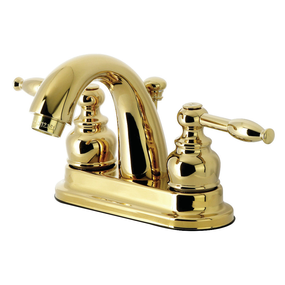 Knight 4 Inch Centerset Bathroom Faucet in Polished Brass