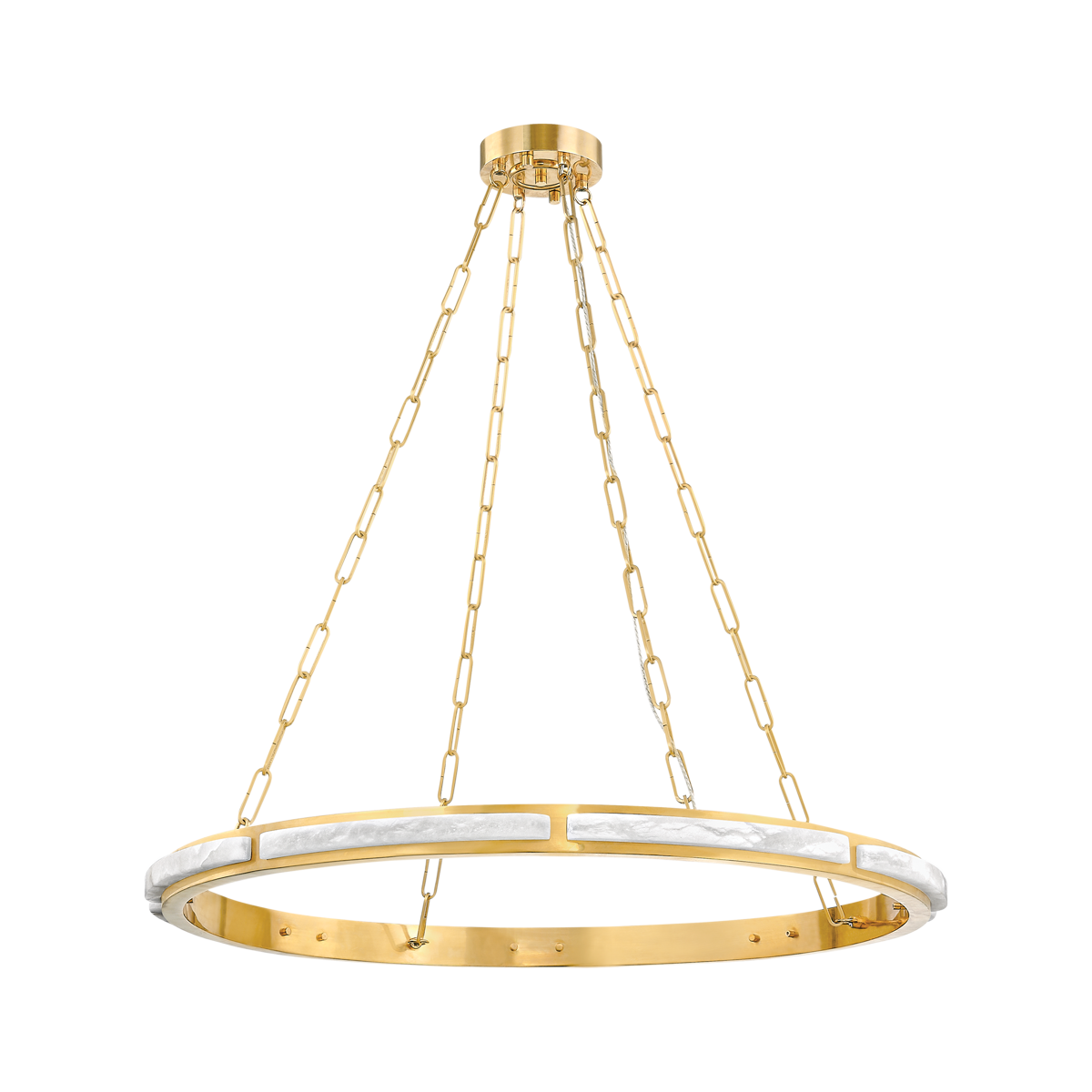 WINGATE Chandelier with Aged Brass Finish