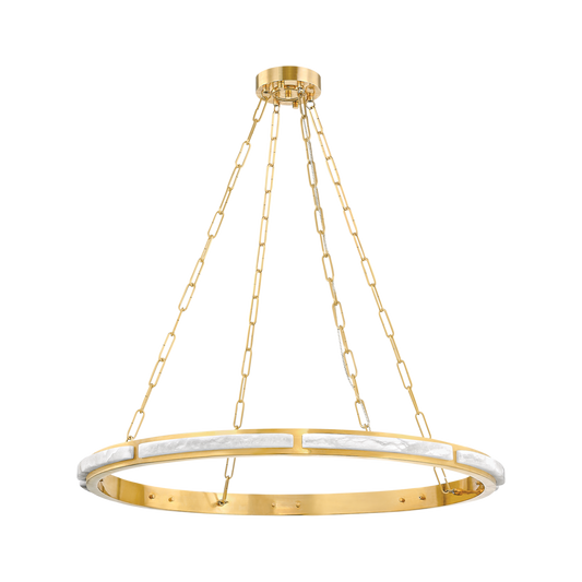 WINGATE Chandelier with Aged Brass Finish