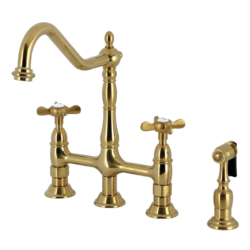 Essex Bridge Kitchen Faucet in Brushed Brass
