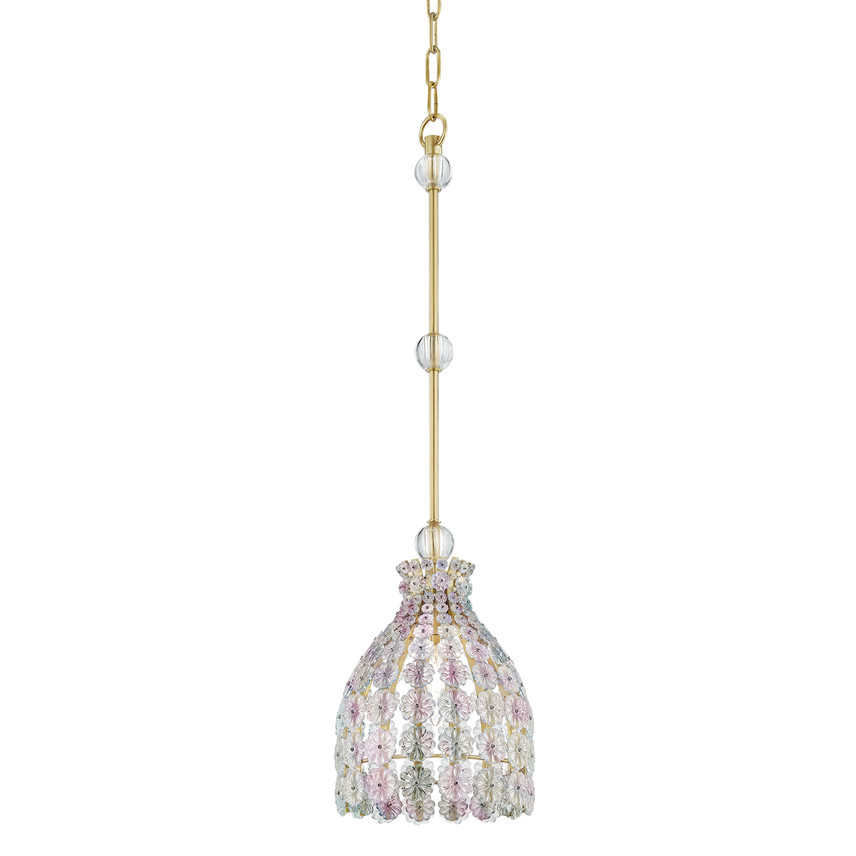 Floral Park Pendant with Aged Brass Finish