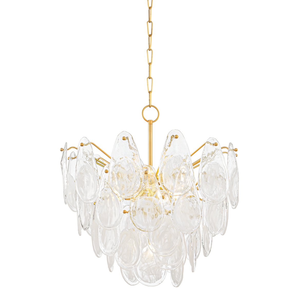 DARCIA Chandelier with Aged Brass Finish