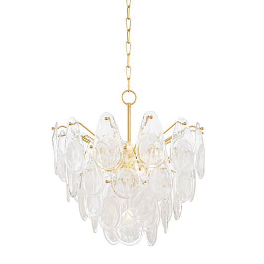 DARCIA Chandelier with Aged Brass Finish