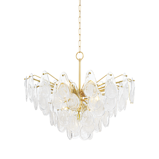 DARCIA Chandelier with Aged Brass Finish