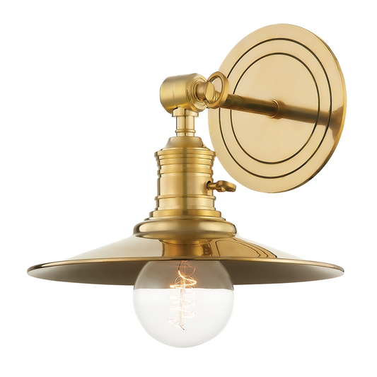 Garden City Wall Sconce with Aged Brass Finish
