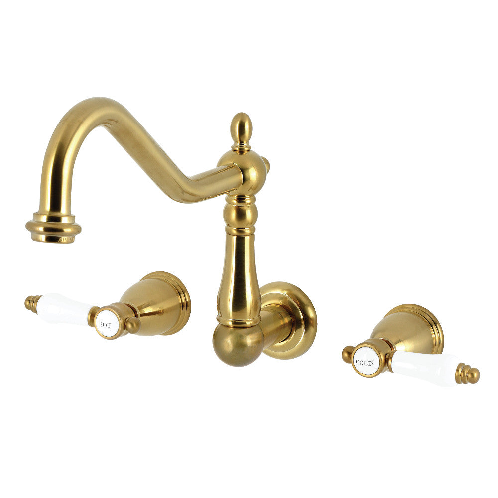 Bel-Air Wall Mount Kitchen Faucet in Brushed Brass