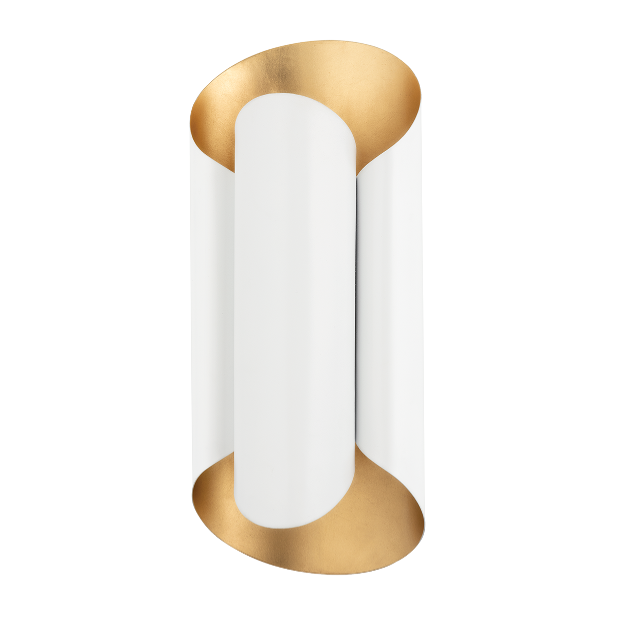 Banks Wall Sconce with Gold Leaf/white Finish