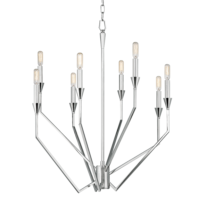 Archie Chandelier with Polished Nickel Finish