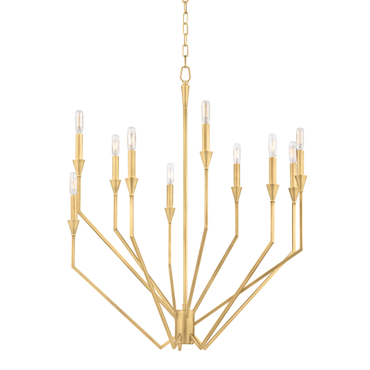 Archie Chandelier with Aged Brass Finish