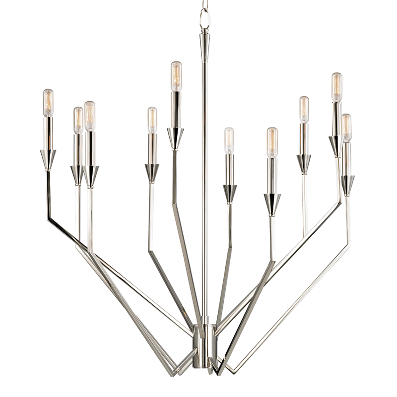 Archie Chandelier with Polished Nickel Finish