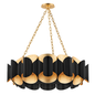 Banks Chandelier with Gold Leaf/black Finish