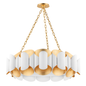 Banks Chandelier with Gold Leaf/white Finish