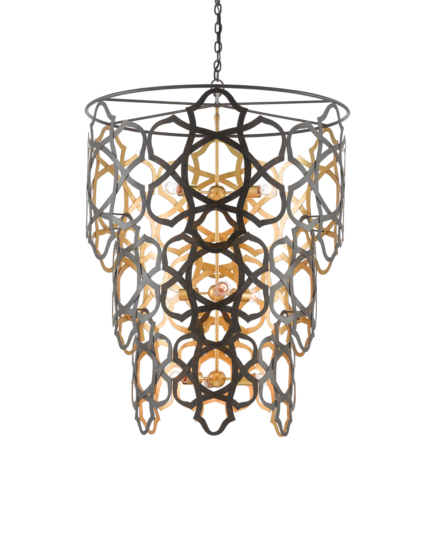 Mauresque Large Bronze & Gold Chandelier